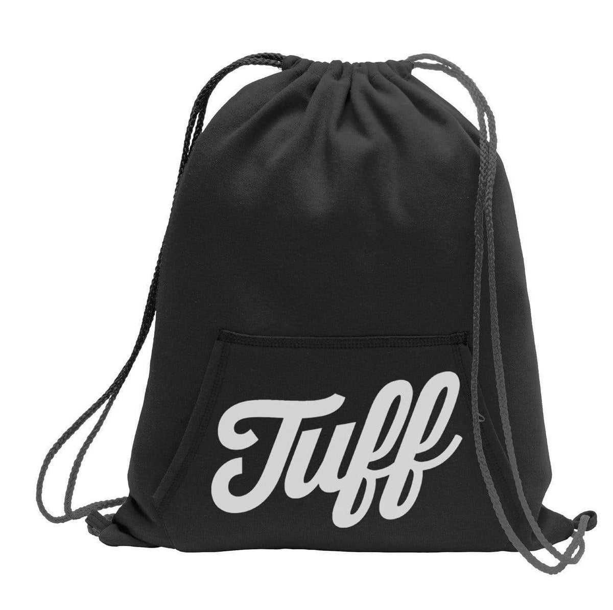 TUFF Script Fleece Cinch Bag Black TuffWraps.com
