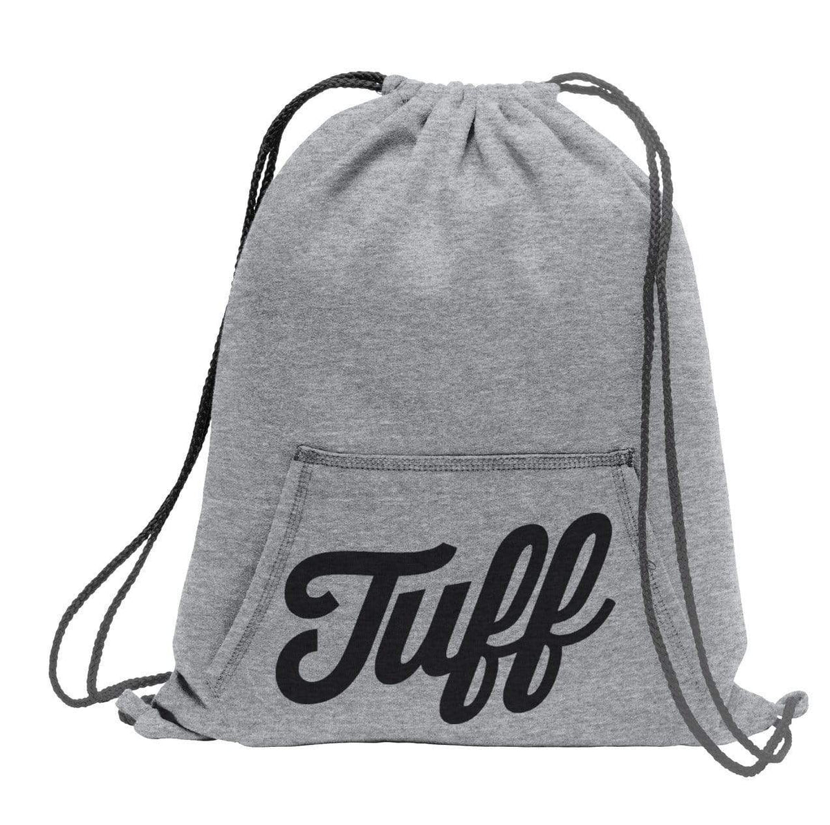 TUFF Script Fleece Cinch Bag Heather Gray TuffWraps.com