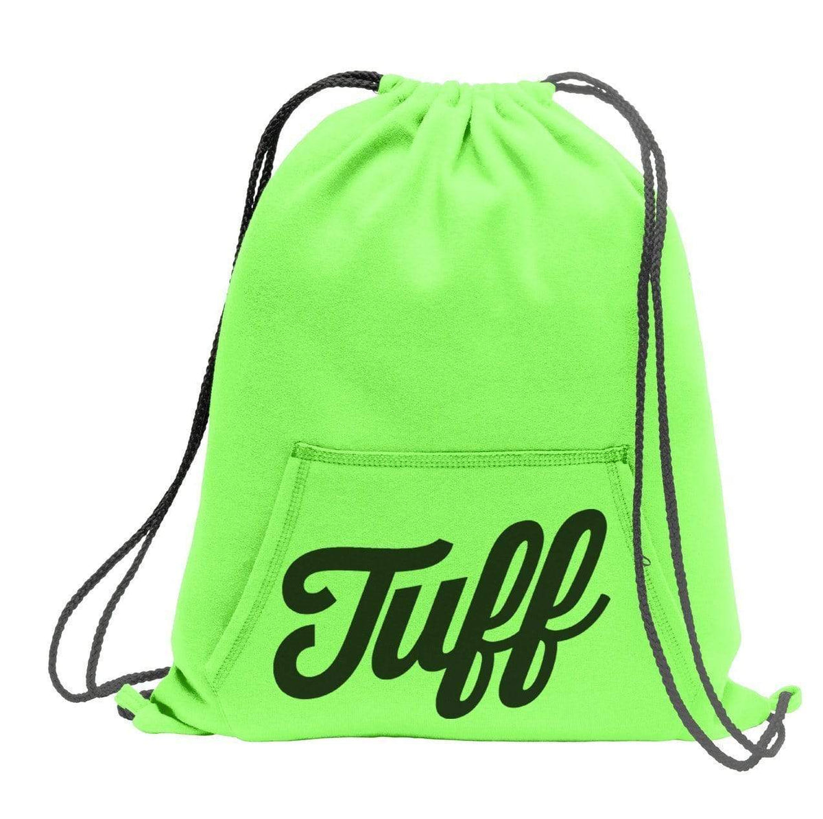TUFF Script Fleece Cinch Bag Neon Green TuffWraps.com