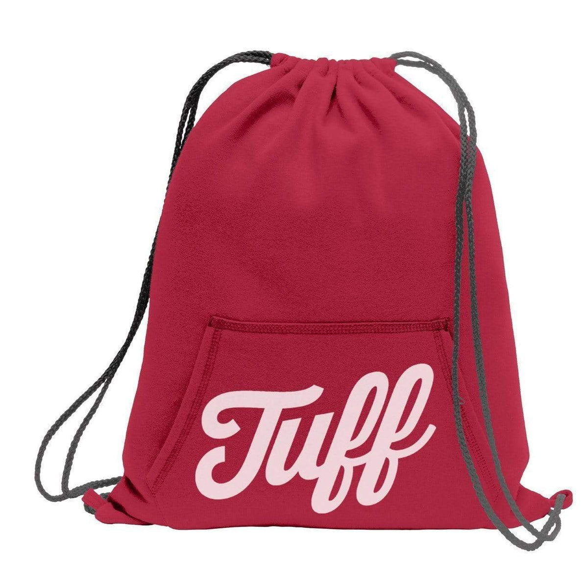 TUFF Script Fleece Cinch Bag Red TuffWraps.com