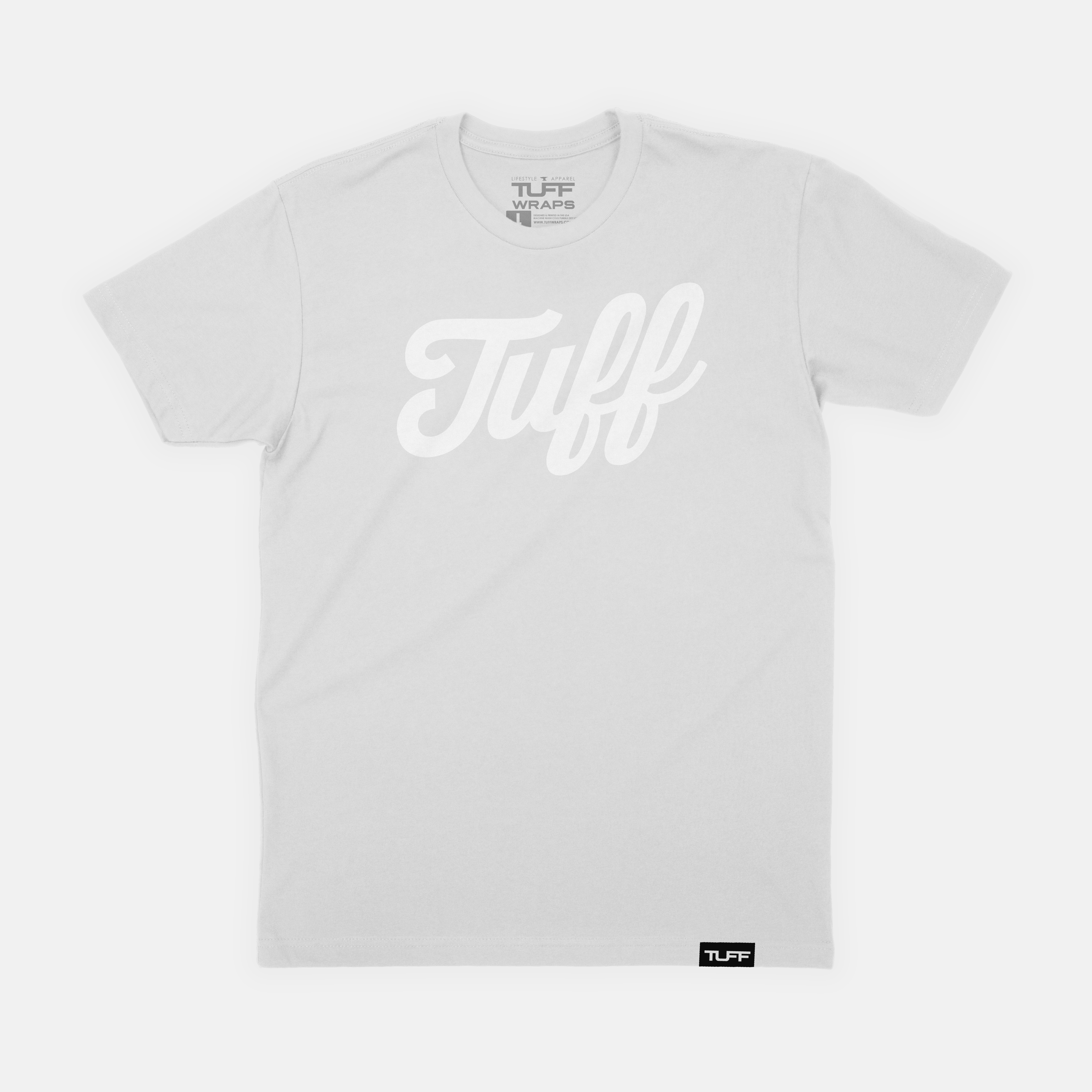 TUFF Script Ghost Tee White (White Logo) / S TuffWraps.com