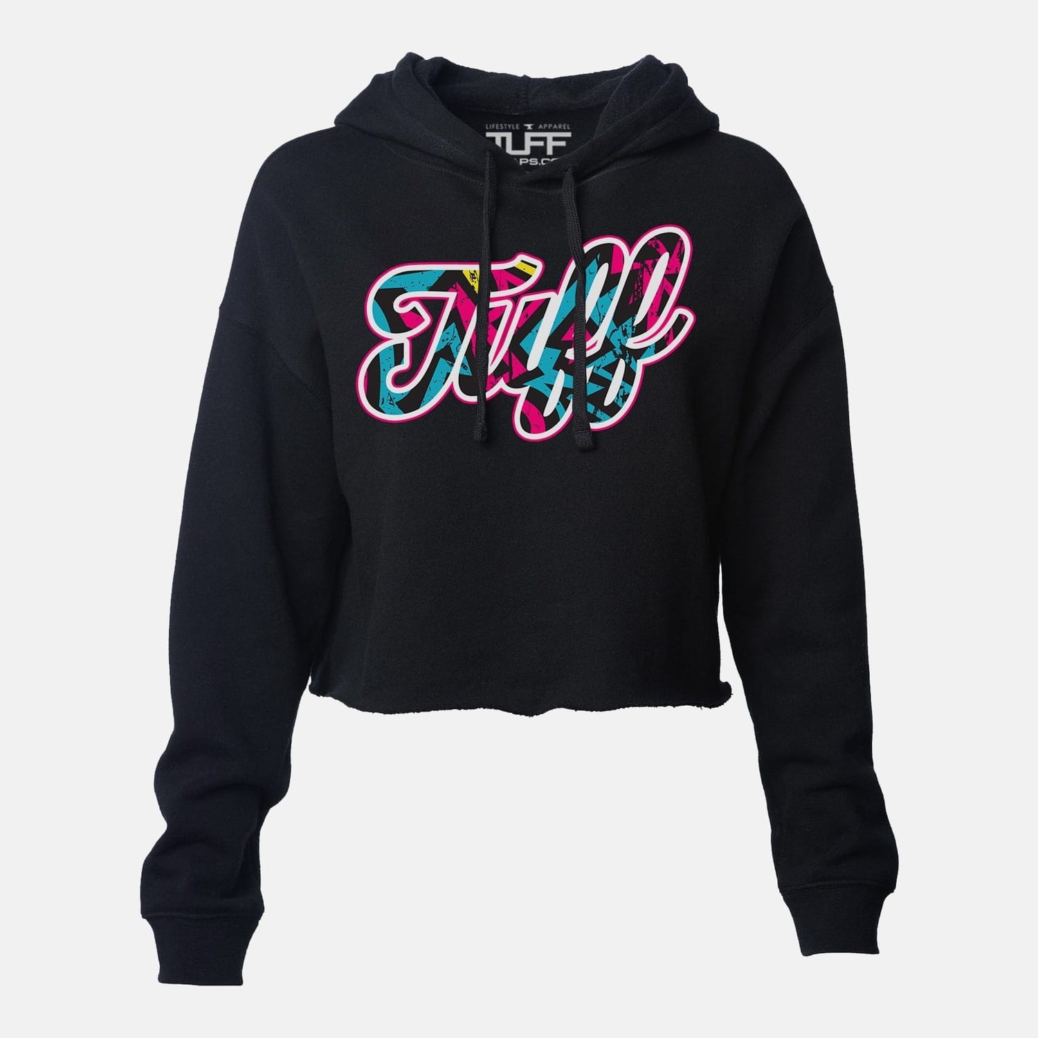 TUFF Script Graffiti Hooded Cropped Fleece TuffWraps.com
