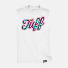 TUFF Script Graffiti Raw Edge Muscle Tank White / S TuffWraps.com
