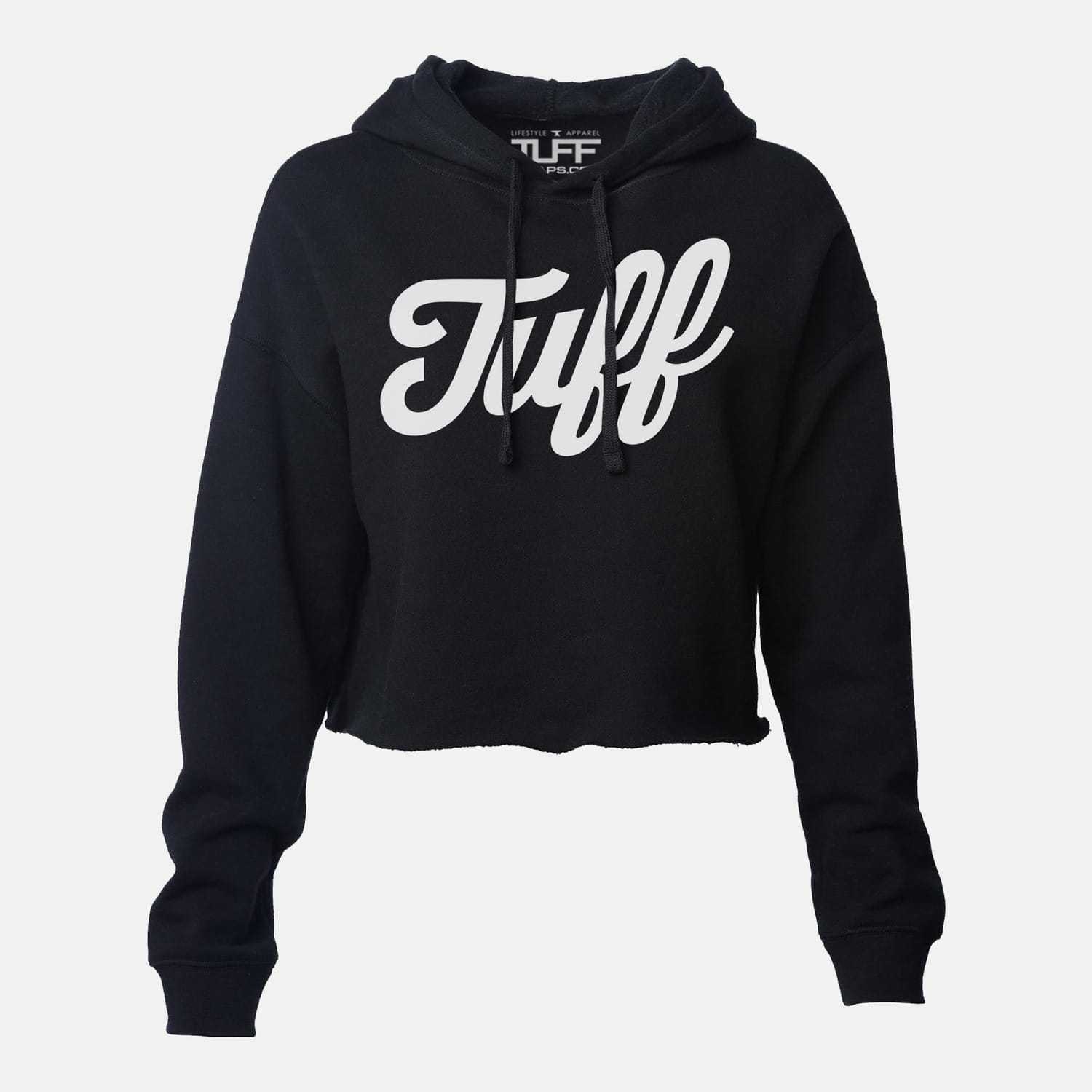 TUFF Script Hooded Cropped Fleece Black / XS TuffWraps.com
