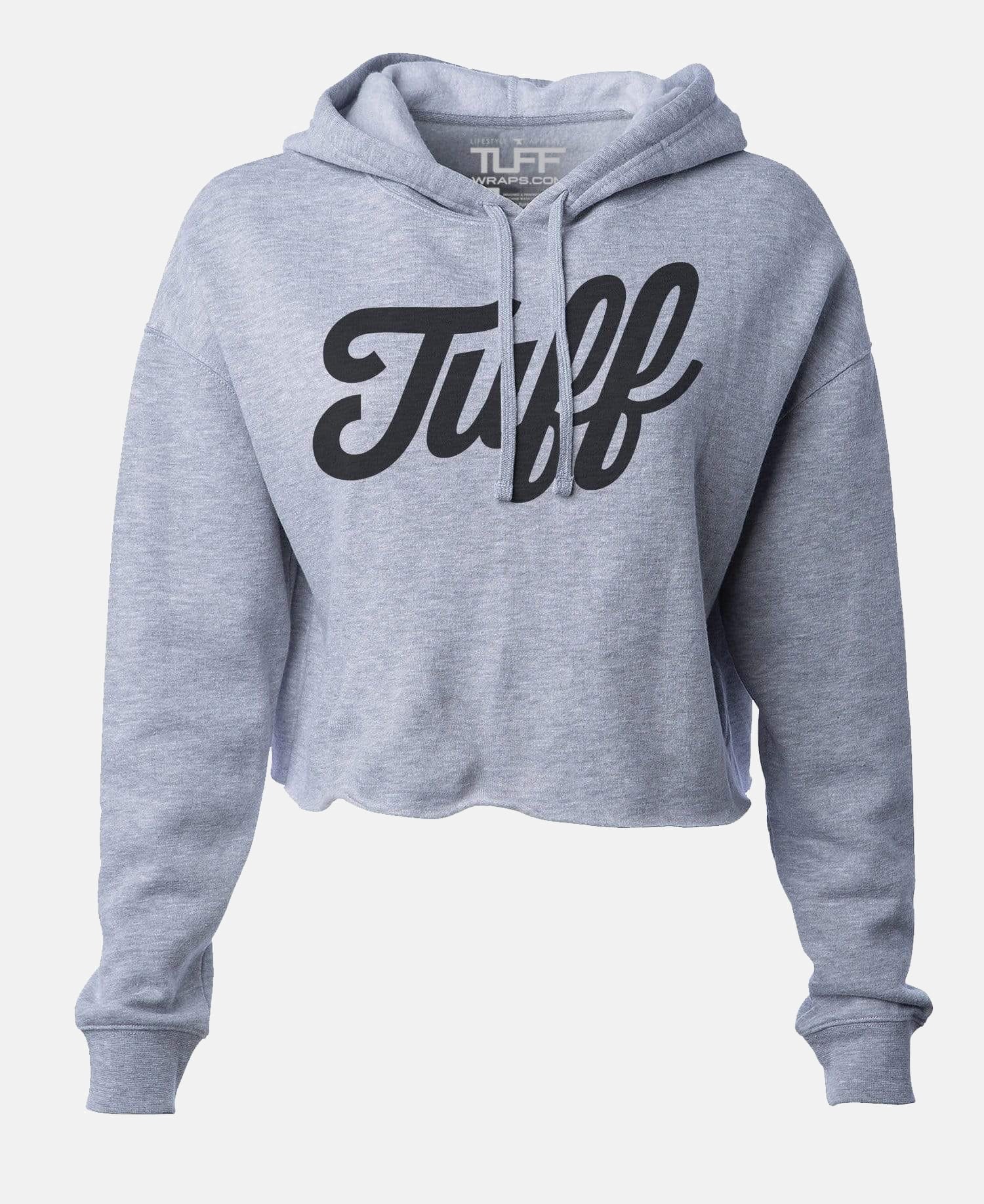 TUFF Script Hooded Cropped Fleece Heather Gray / XS TuffWraps.com