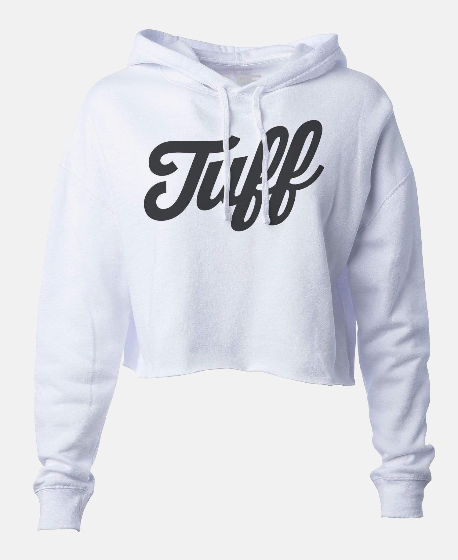 TUFF Script Hooded Cropped Fleece White / XS TuffWraps.com