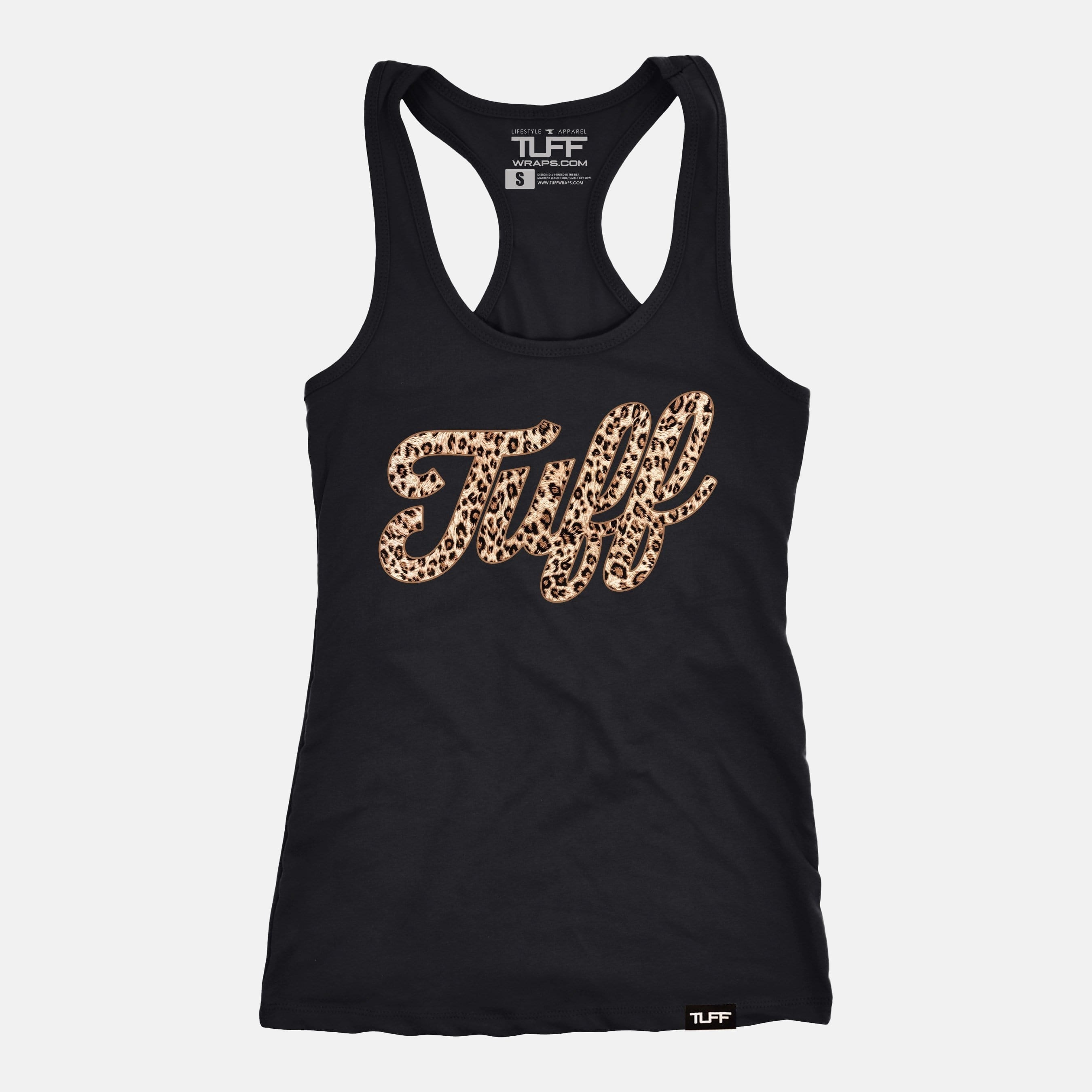 TUFF Script Leopard Racerback Tank Black / XS TuffWraps.com