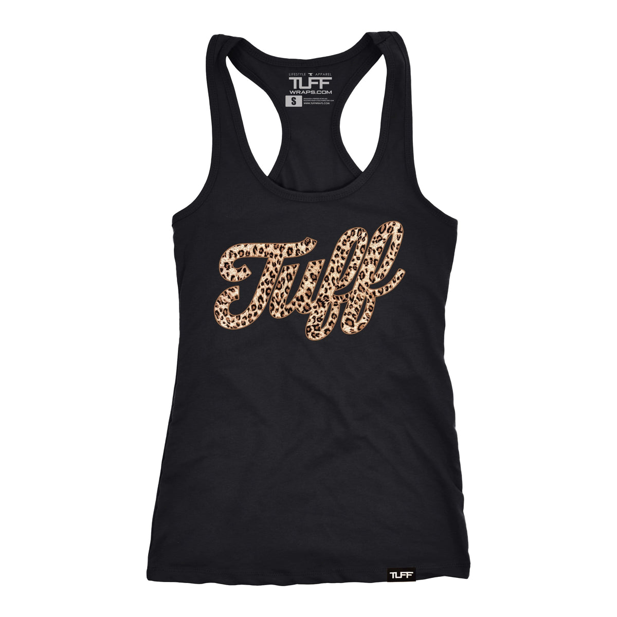 TUFF Script Leopard Racerback Tank XS / Black TuffWraps.com