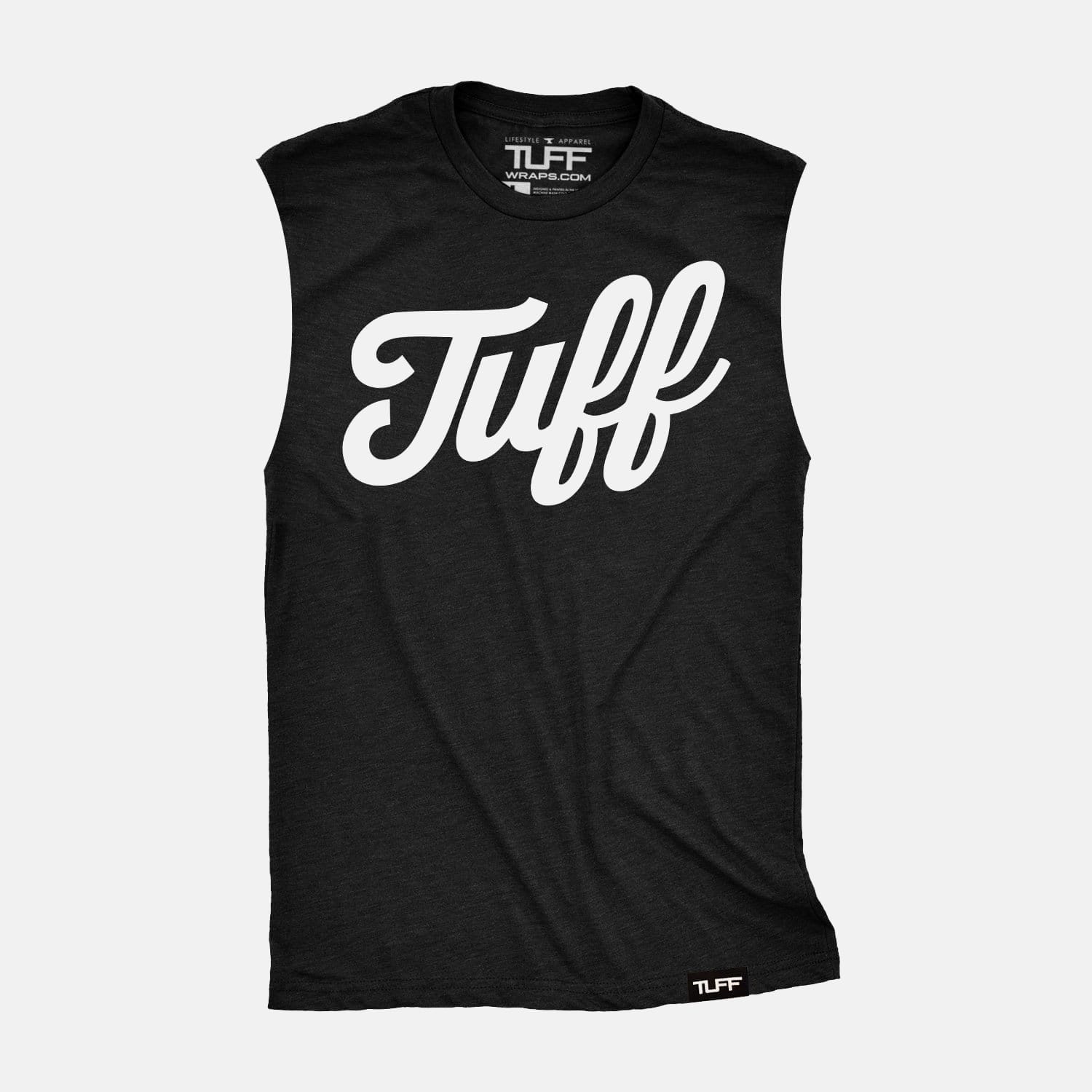 TUFF Script Raw Edge Muscle Tank Black / S TuffWraps.com