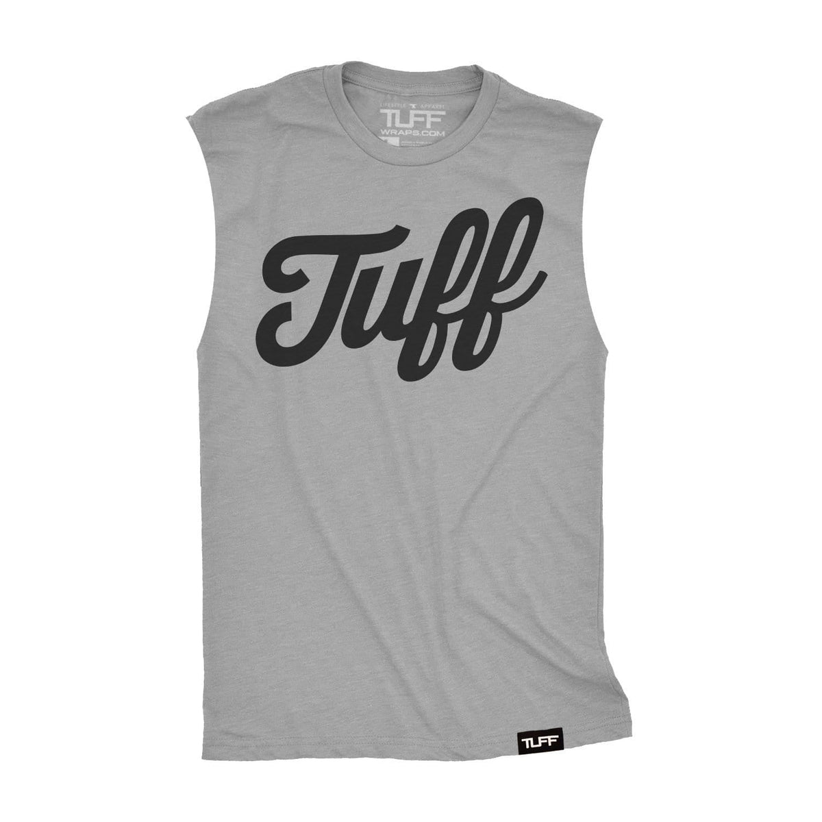 TUFF Script Raw Edge Muscle Tank S / Heather Gray TuffWraps.com