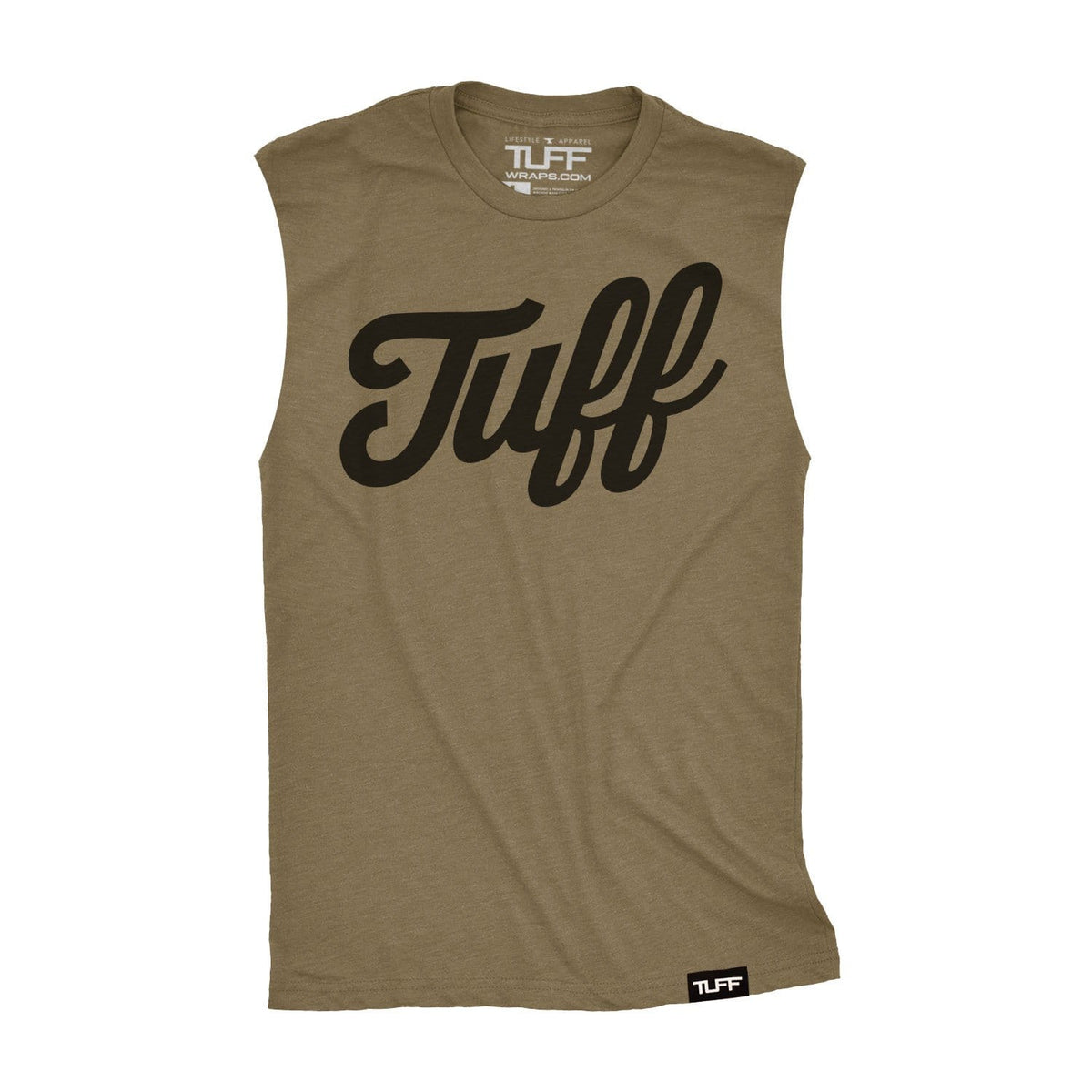 TUFF Script Raw Edge Muscle Tank S / Military Green TuffWraps.com