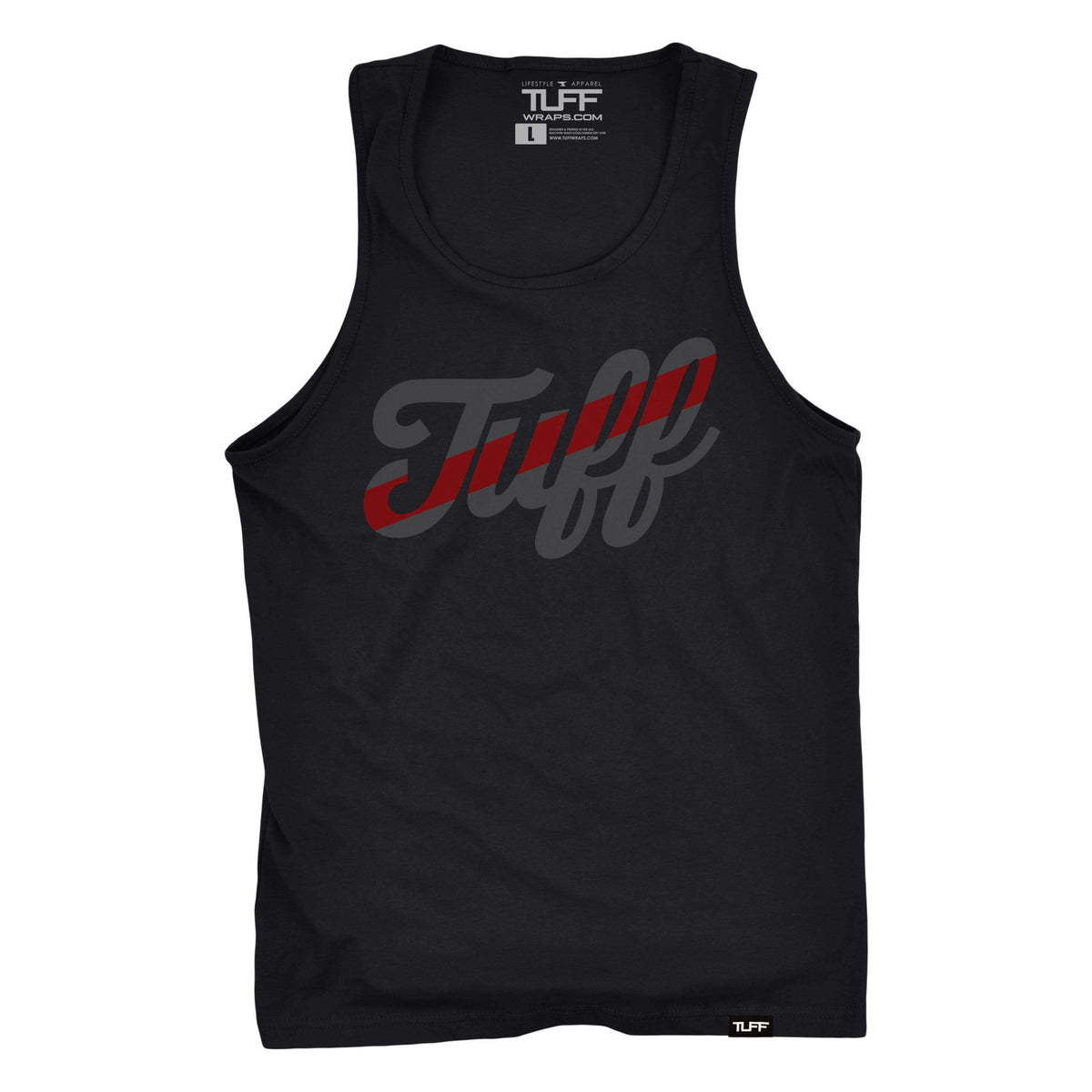 TUFF Script Red Line Tank S / Black TuffWraps.com