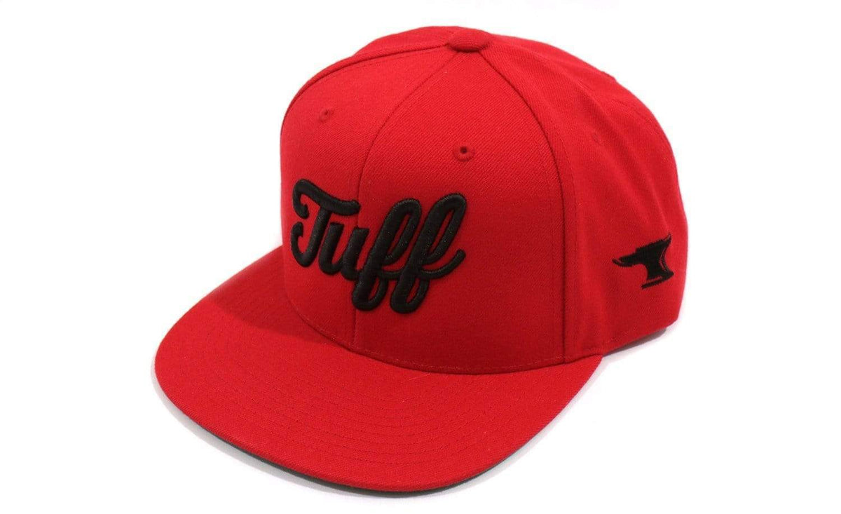 TUFF Script Red Snapback Hat Red TuffWraps.com