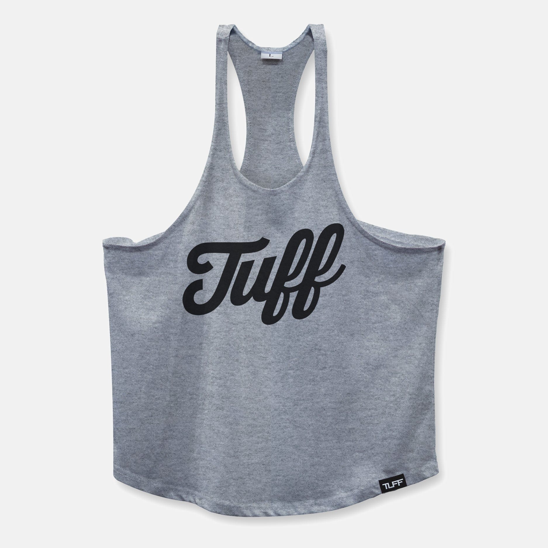 TUFF Script Stringer Tank Top Gray / S TuffWraps.com