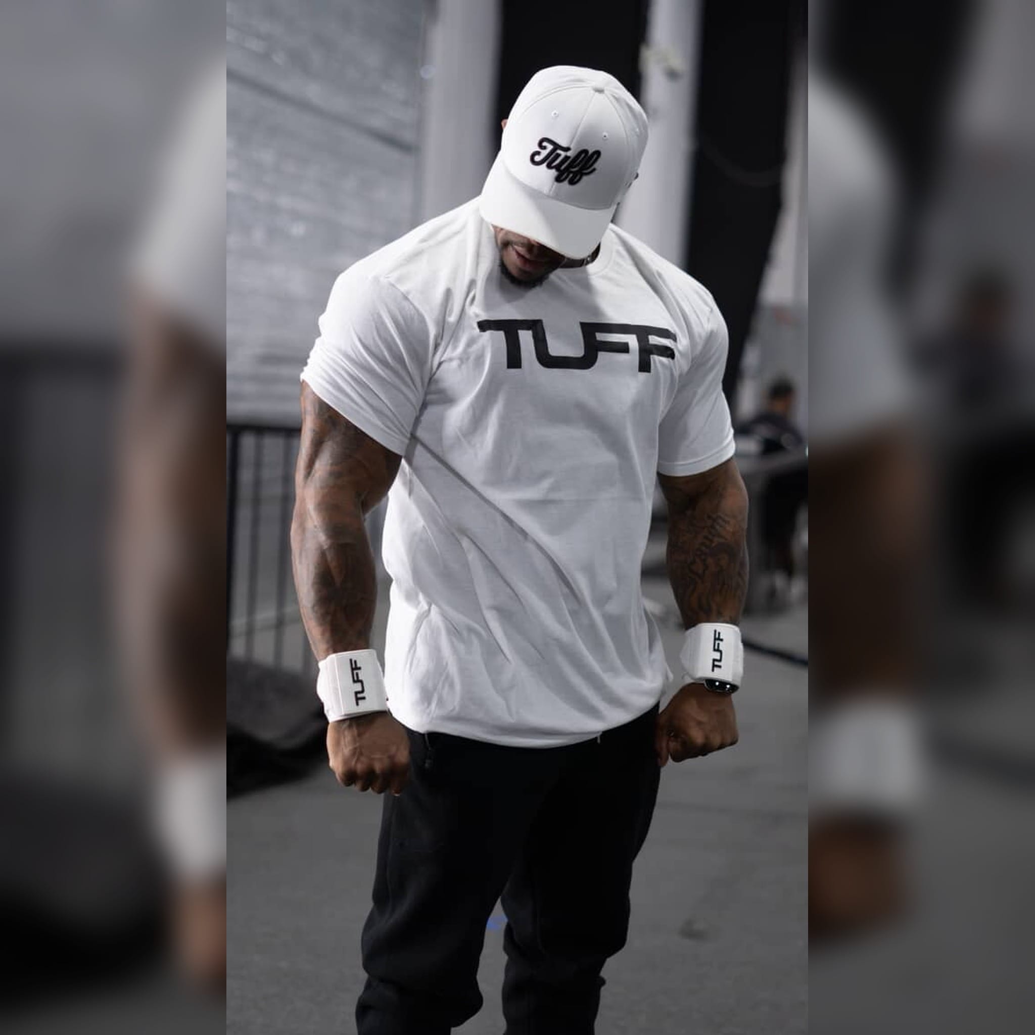 TUFF Script White Flexfit Hat TuffWraps.com