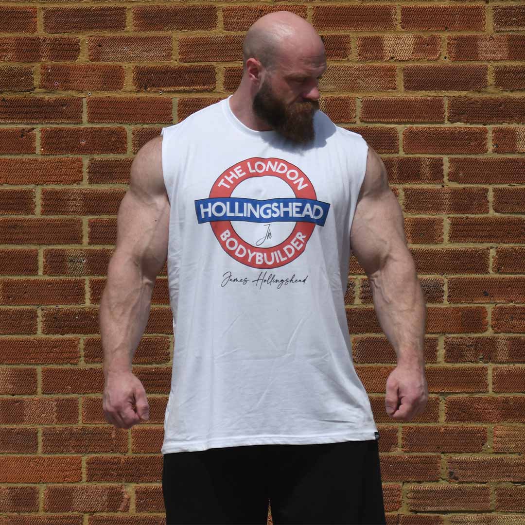TUFF Signature Raw Edge Muscle Tank - James Hollingshead S / White TuffWraps.com