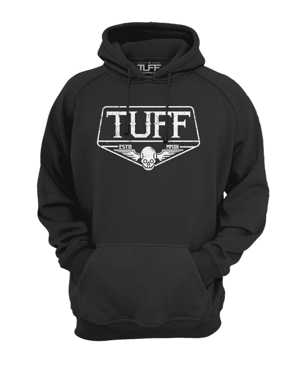 TUFF Skull Wings Hooded Sweatshirt XS / Black with White TuffWraps.com