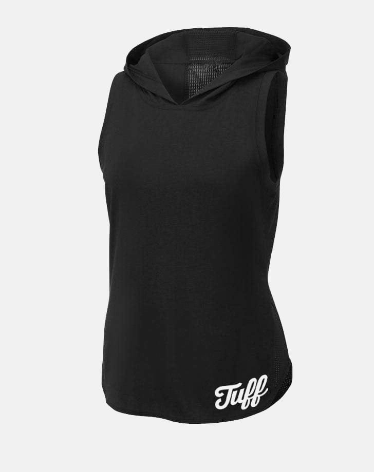 TUFF Small Script Women's Mesh Hoodie Tank Black / XS / 1 TuffWraps.com
