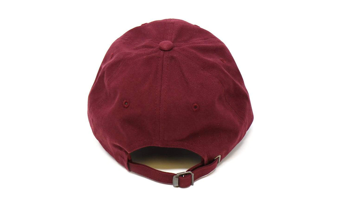 TUFF Thin Gold Script Dad Hat - Maroon Maroon TuffWraps.com