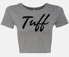 TUFF Thin Script Crop Top Heather Gray / XS/S TuffWraps.com