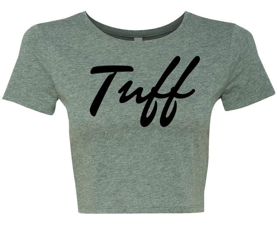 TUFF Thin Script Crop Top XS/S / Miitary Green TuffWraps.com