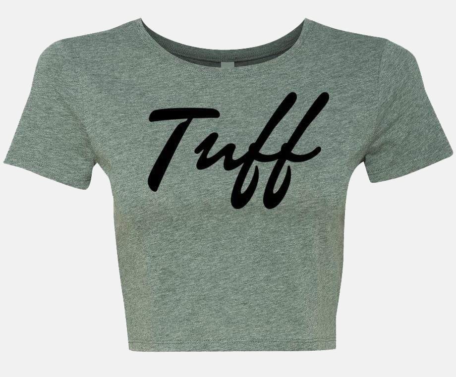 TUFF Thin Script Crop Top Military Green / XS/S TuffWraps.com