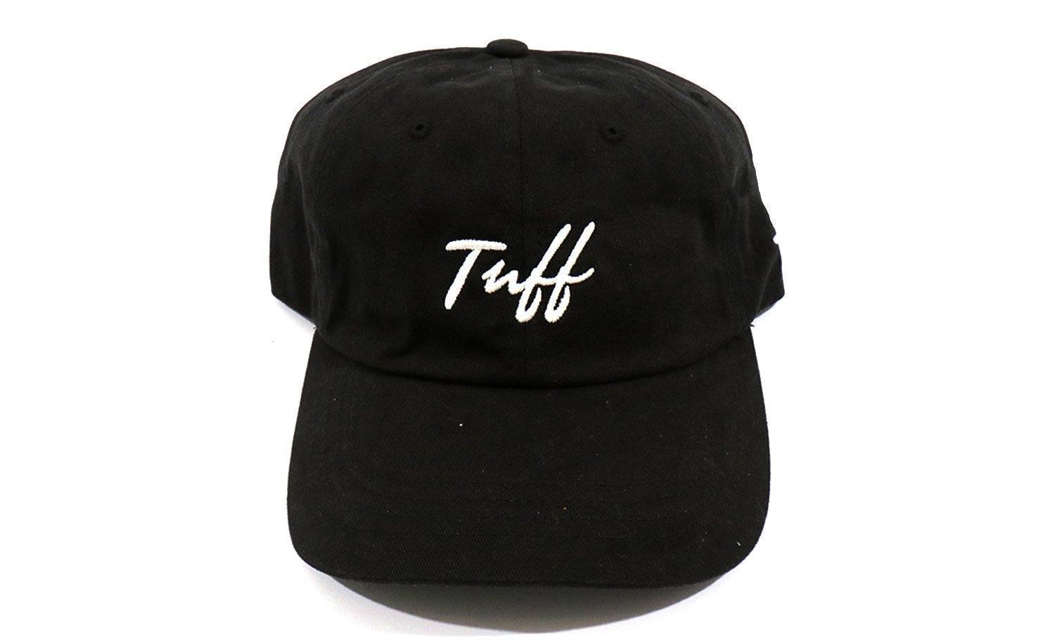 TUFF Thin Script Dad Hat - Black Black TuffWraps.com