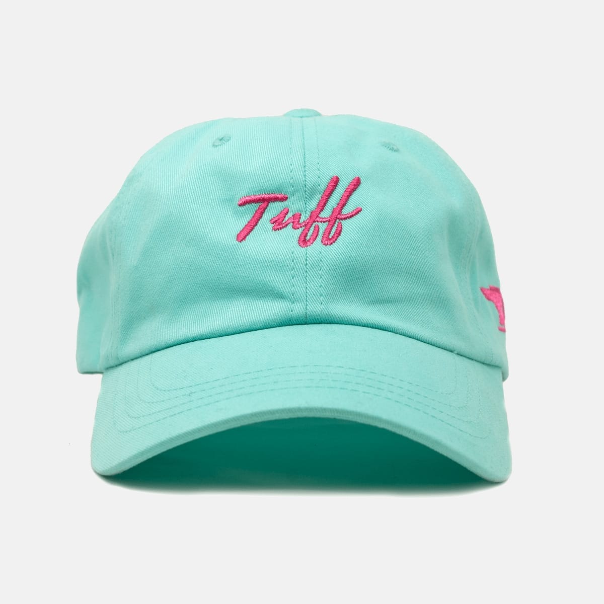 TUFF Thin Script Dad Hat - Tahiti Blue (Pink) Tahiti Blue TuffWraps.com