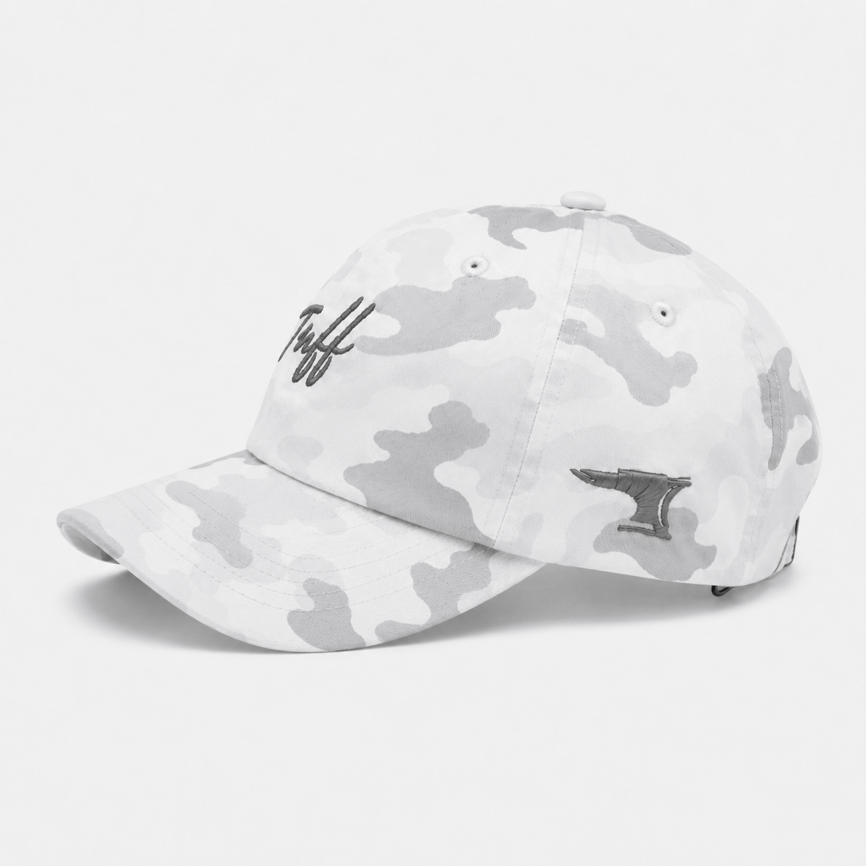 TUFF Thin Script Dad Hat - White Camo TuffWraps.com