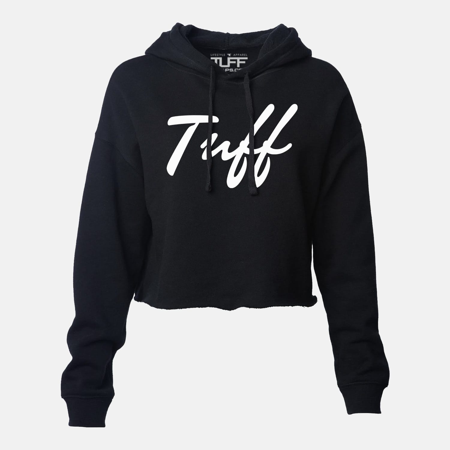 TUFF Thin Script Hooded Cropped Fleece Black / XS TuffWraps.com