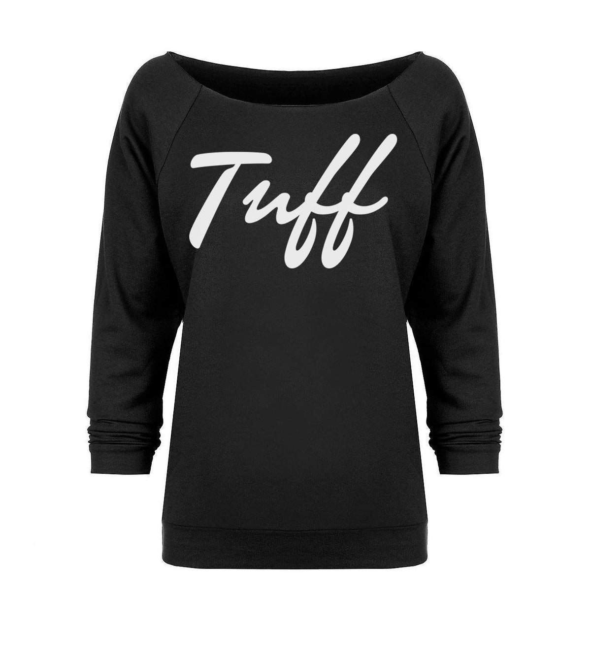 TUFF Thin Script Women&#39;s Wide Neck S / Black TuffWraps.com