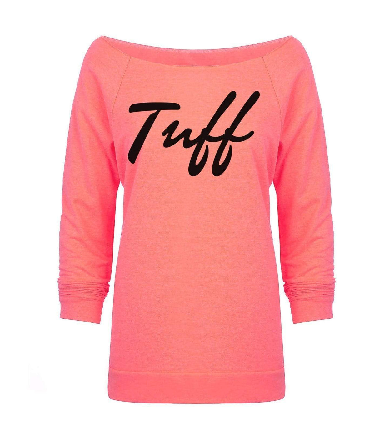 TUFF Thin Script Women&#39;s Wide Neck S / Hot Pink TuffWraps.com