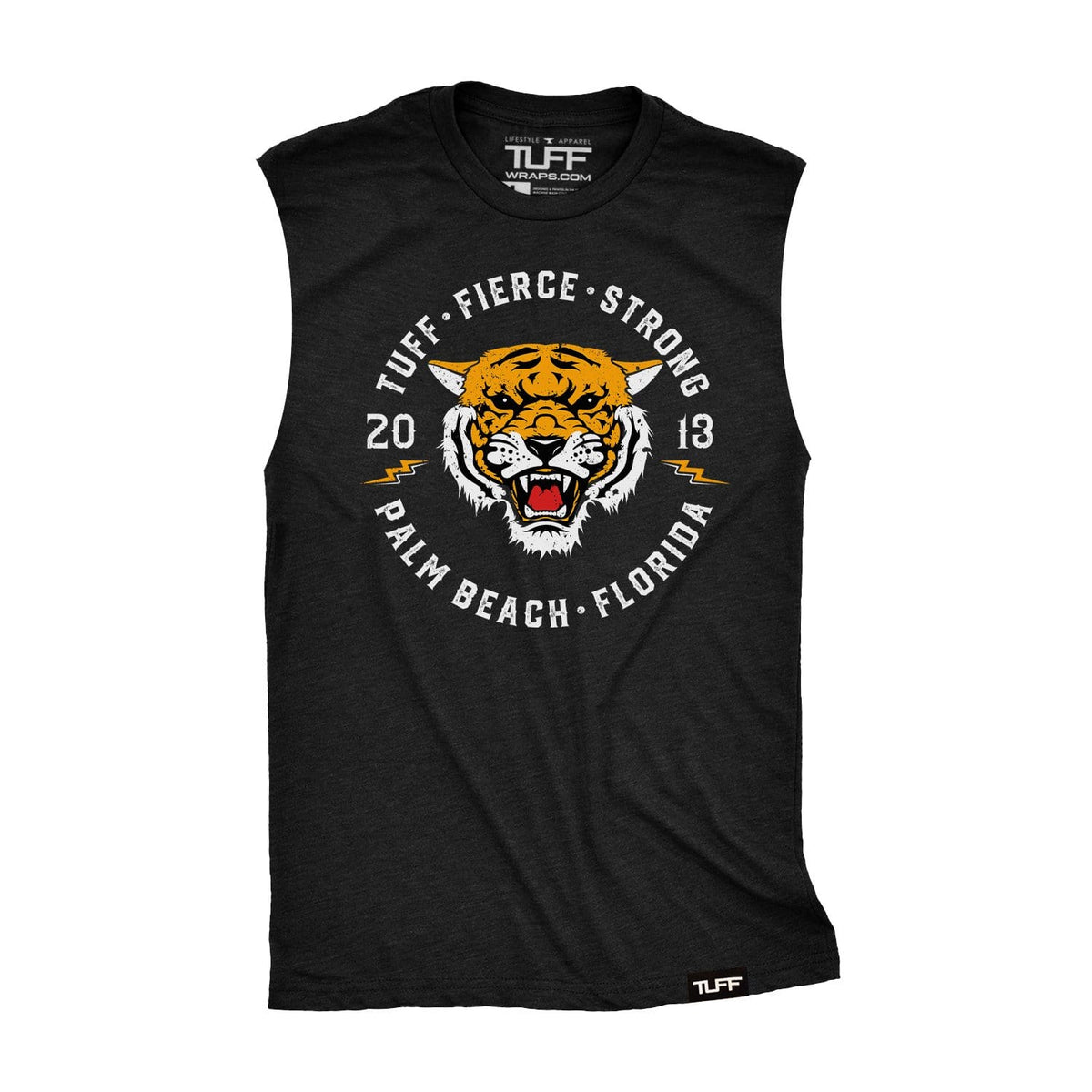 TUFF Tiger Raw Edge Muscle Tank S / Black TuffWraps.com