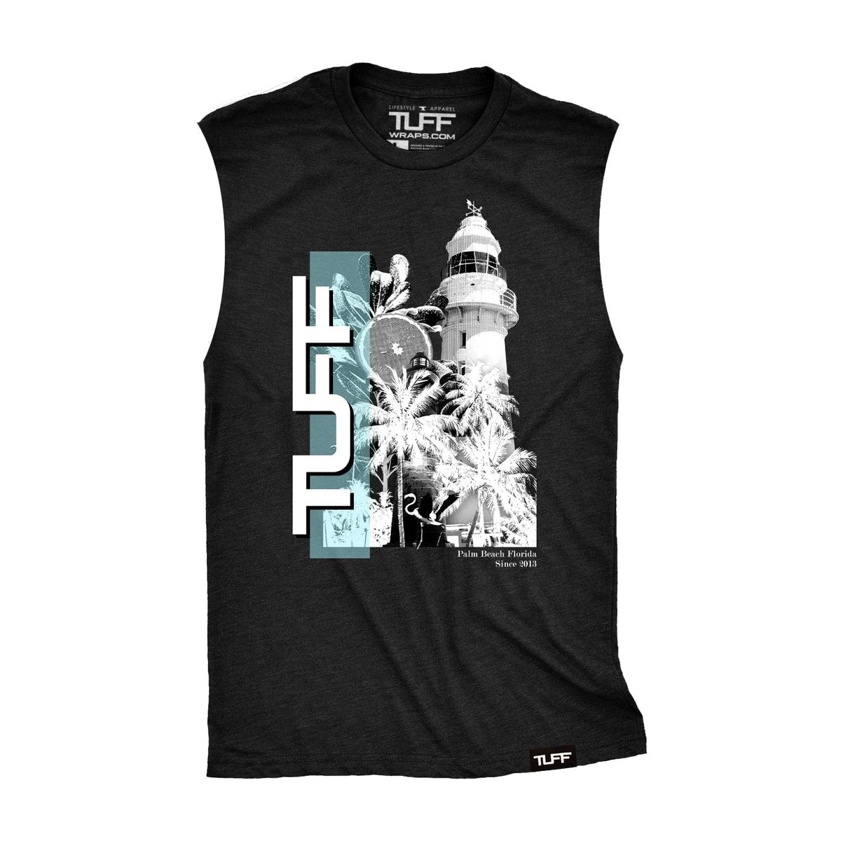 Palm Beach Lighthouse Raw Edge Muscle Tank S / Black TuffWraps.com