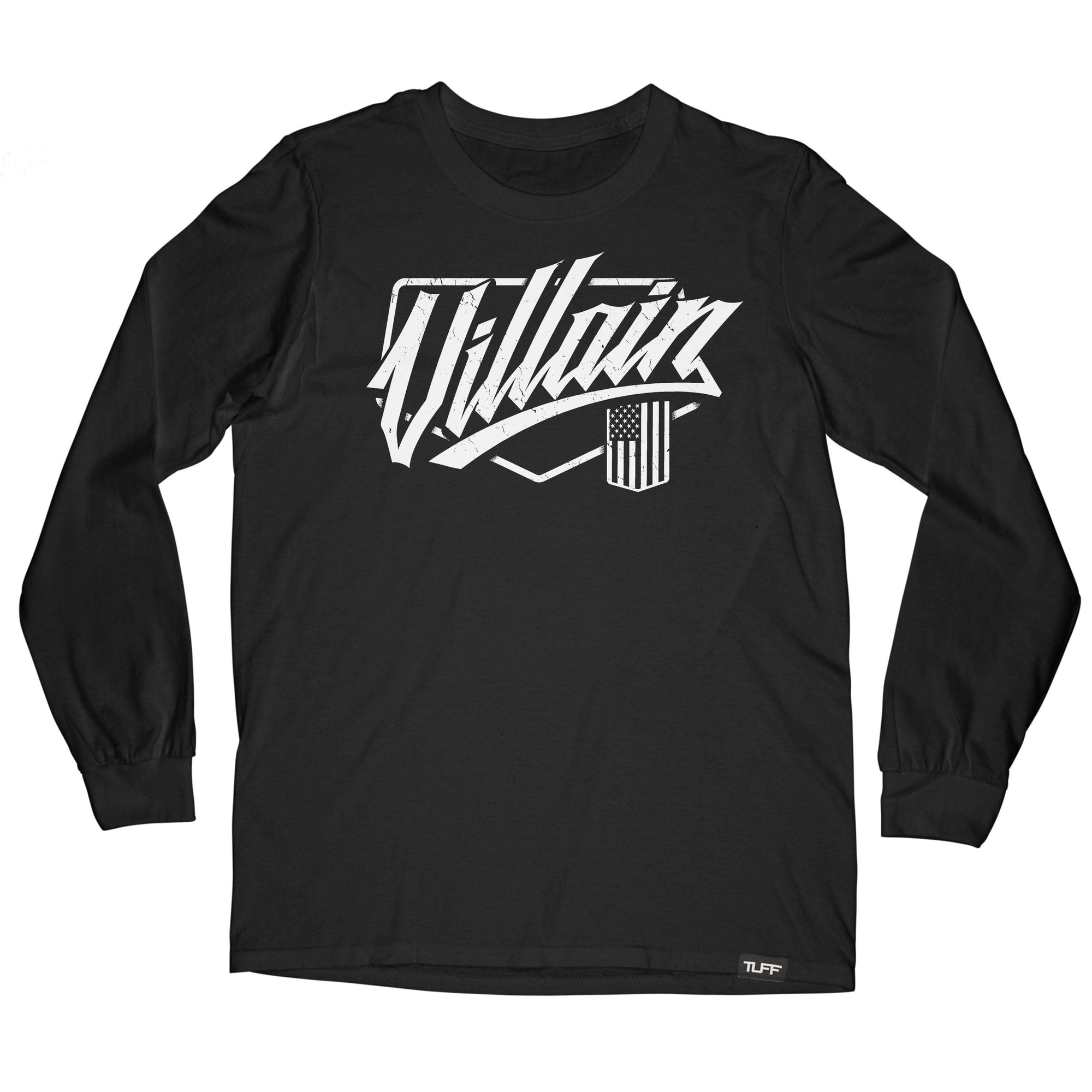 Villain Script Long Sleeve Tee S / Black TuffWraps.com