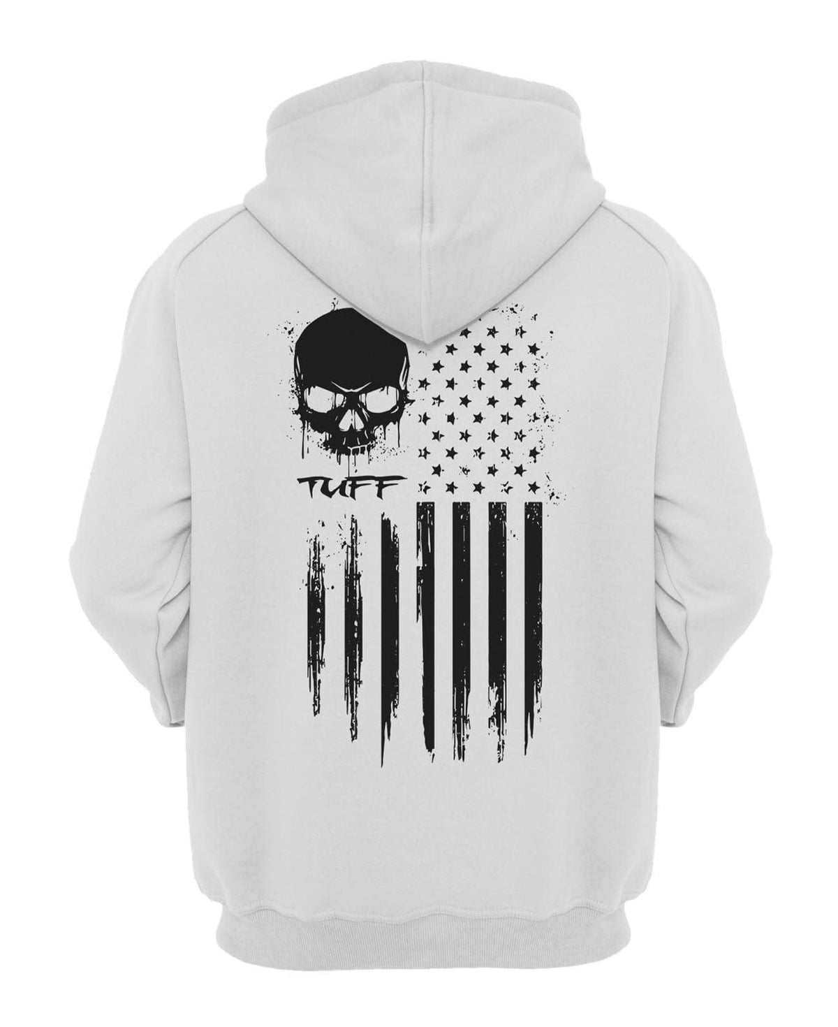 TUFF Skull Flag Hooded Sweatshirt XS / White TuffWraps.com
